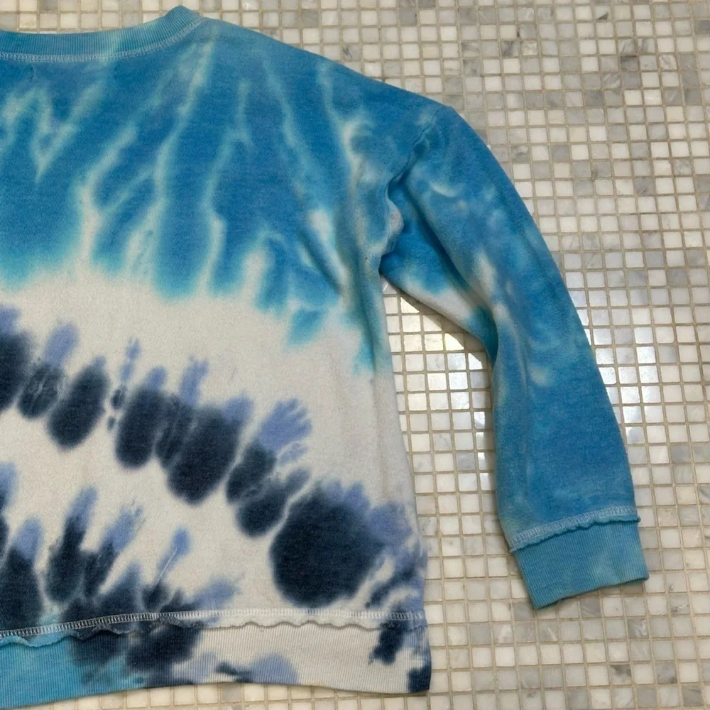 Vintage Havana Blue and White Tie-Dye Girls Sweatshirt